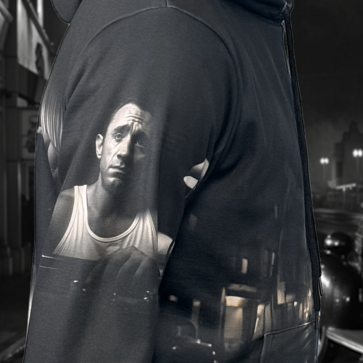 Film Noir Men's Size Warm Pullover Hoodie