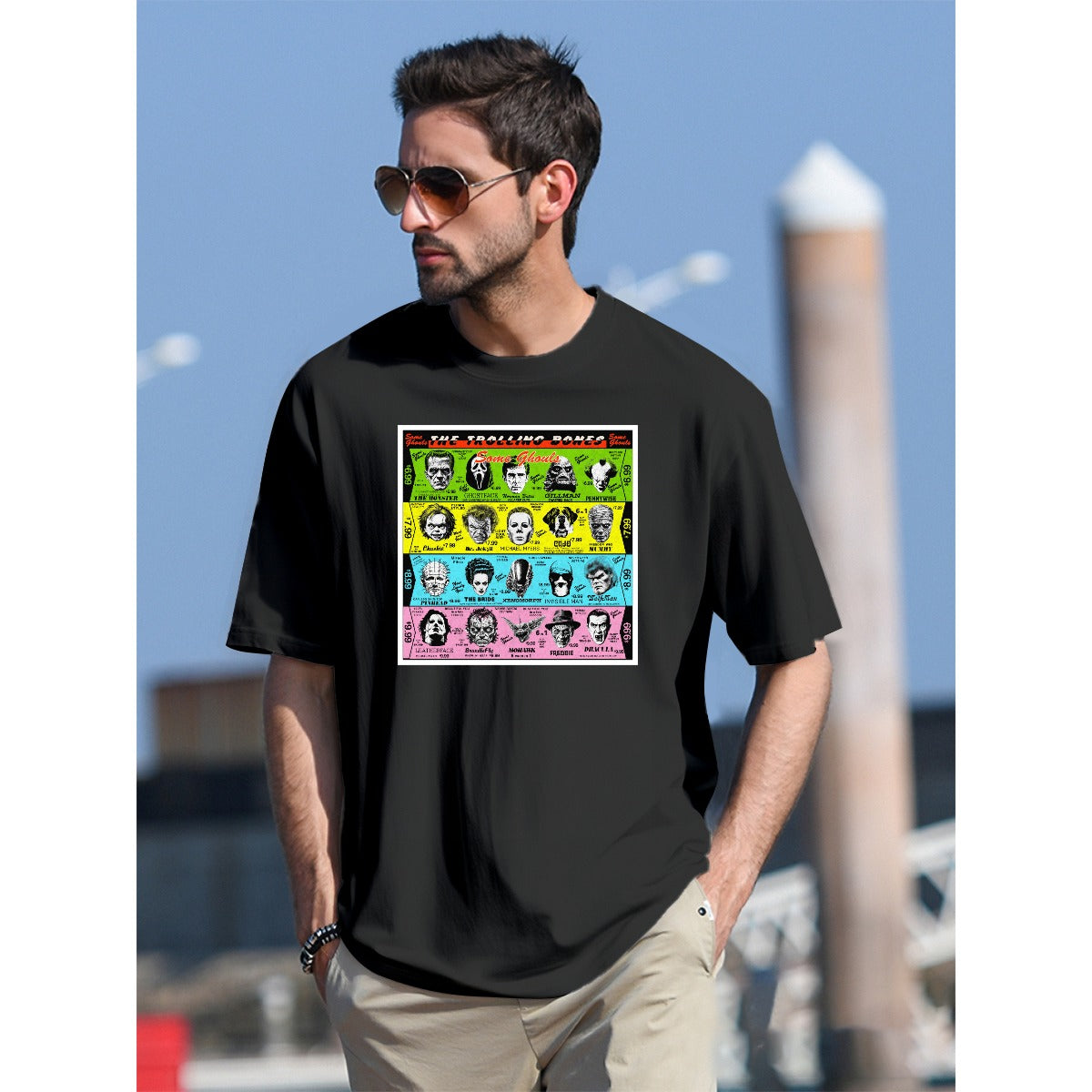 "Some Ghouls" Horror Rock Graphic Inspired by Rolling Stones Album Art, Men's 100% Cotton T-Shirt