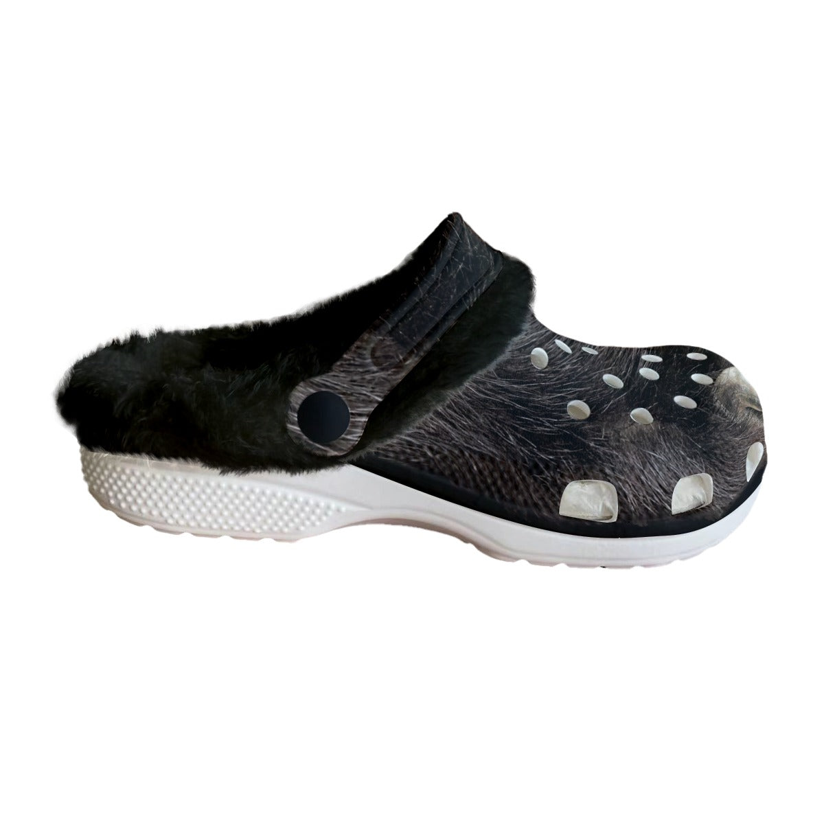 Bear Feet fur-lined clog slipper shoes side view