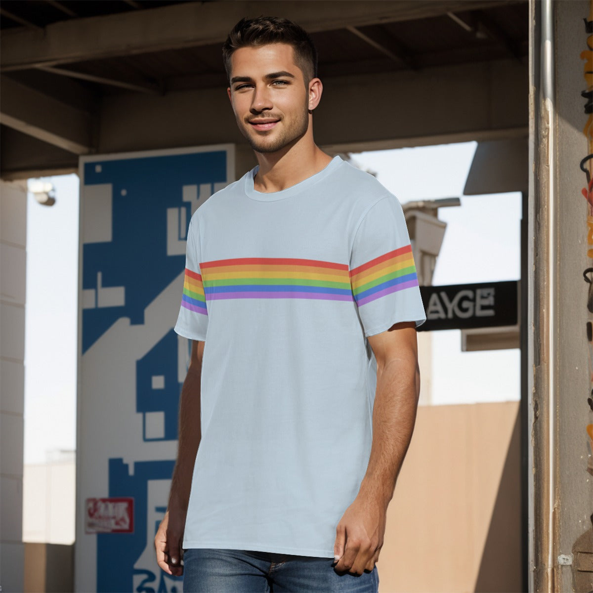 Rainbow Pride Men's Loose Fit T-Shirt | 100% Cotton