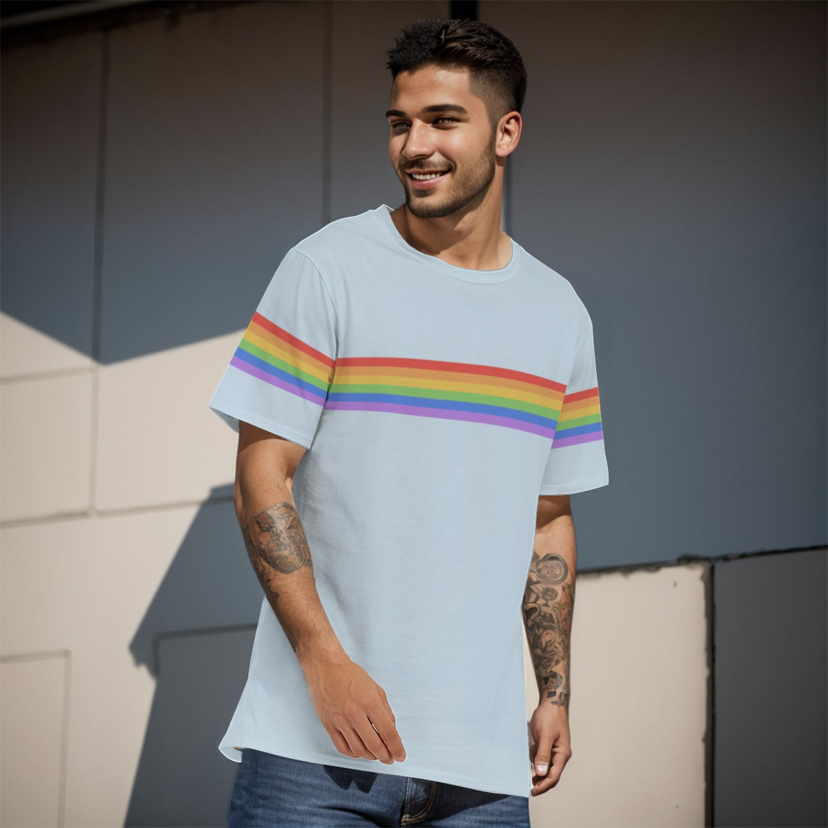 Rainbow Pride Men's Loose Fit T-Shirt | 100% Cotton