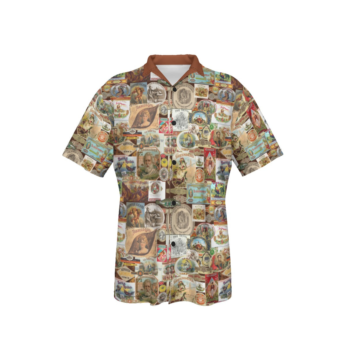 Cigar Brand Retro Artwork Hawaiian Shirt | Vintage Cuban Cigar Button-Up Shirt