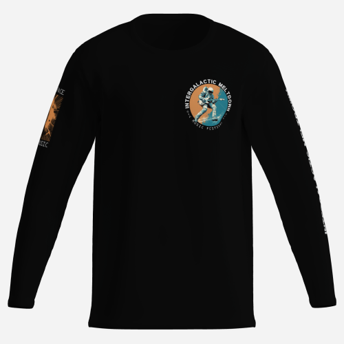 Intergalactic Meltdown long sleeve sci-fi concert shirt | 100% cotton (black)