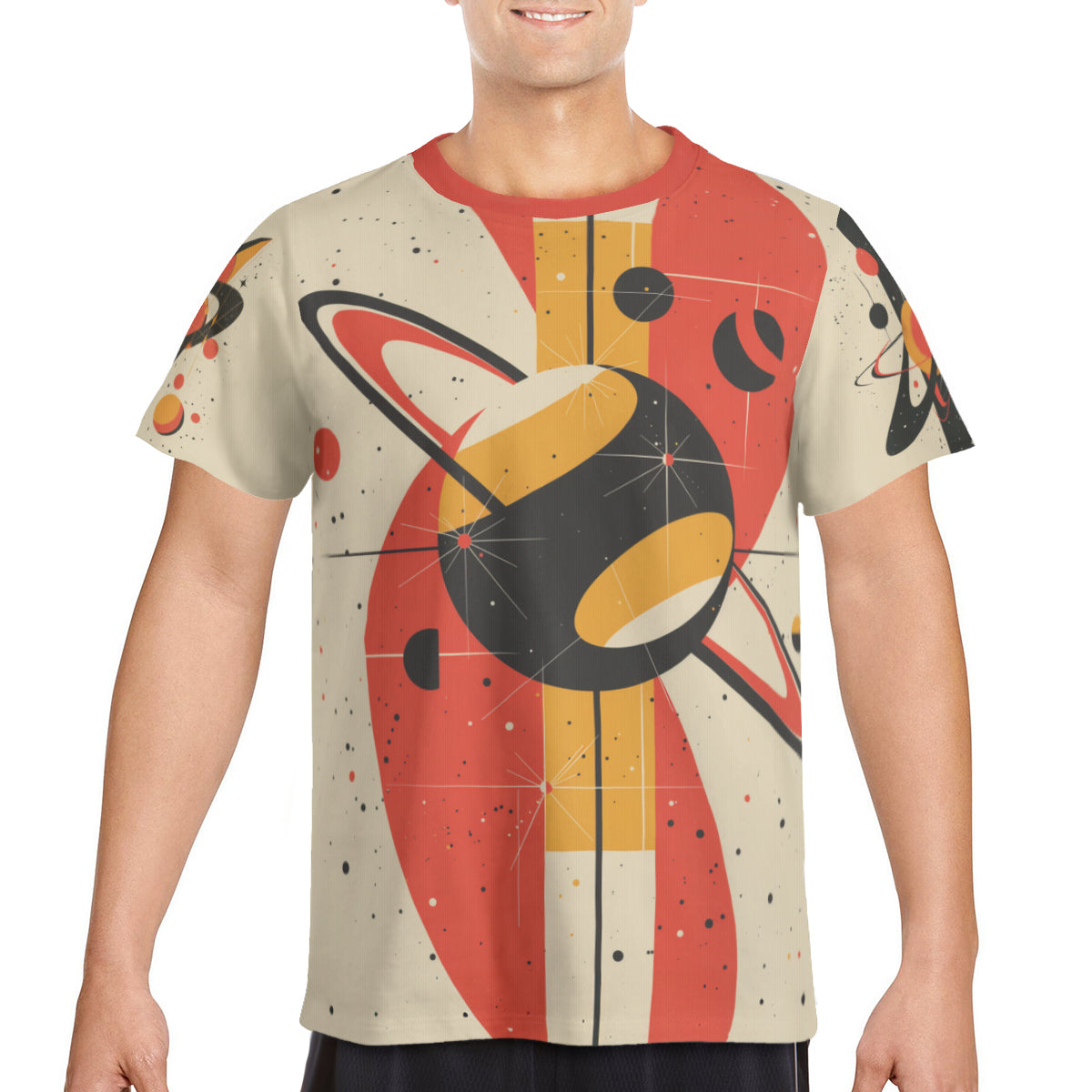 Mid-Century Atomic T-Shirt – Retro Space-Inspired Design