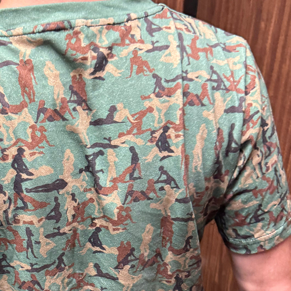 Kama Sutra Camouflage Sexy NSFW T-shirt detail