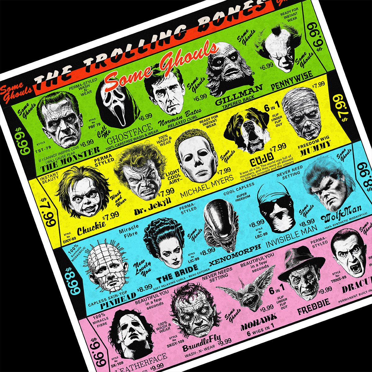 "Some Ghouls" Horror Rock Graphic Inspired by Rolling Stones Album Art, Men's 100% Cotton T-Shirt