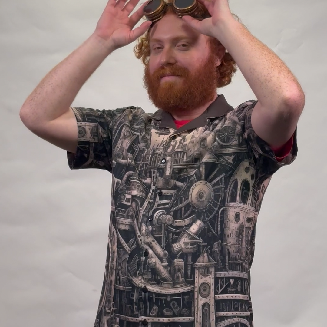 Steampunk City Men's Hawaiian Shirt