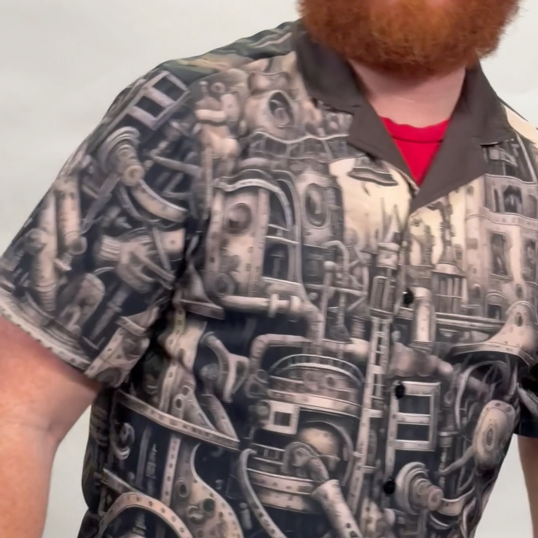Steampunk City Men's Hawaiian Shirt
