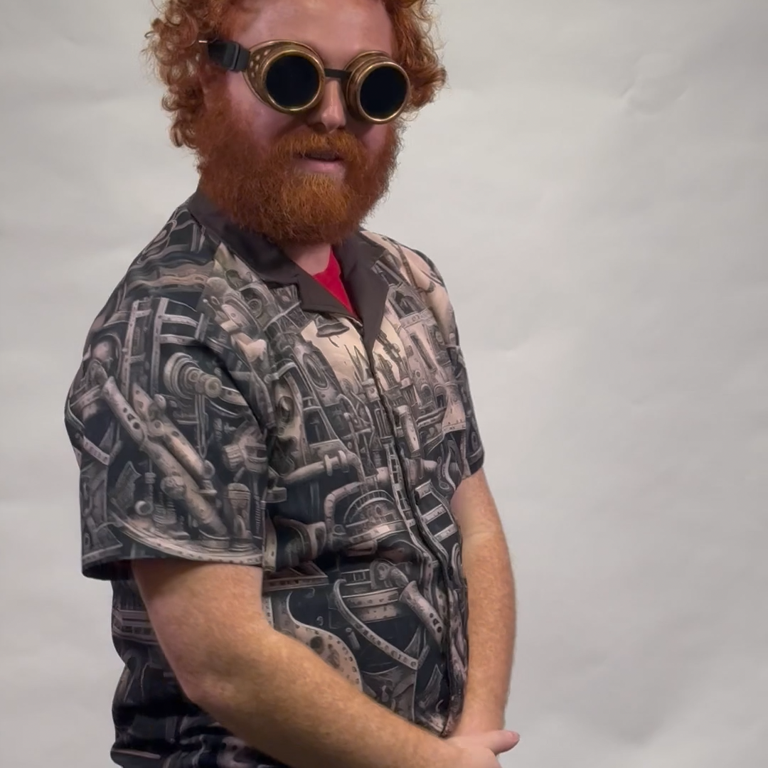 Steampunk City Men's Hawaiian Shirt