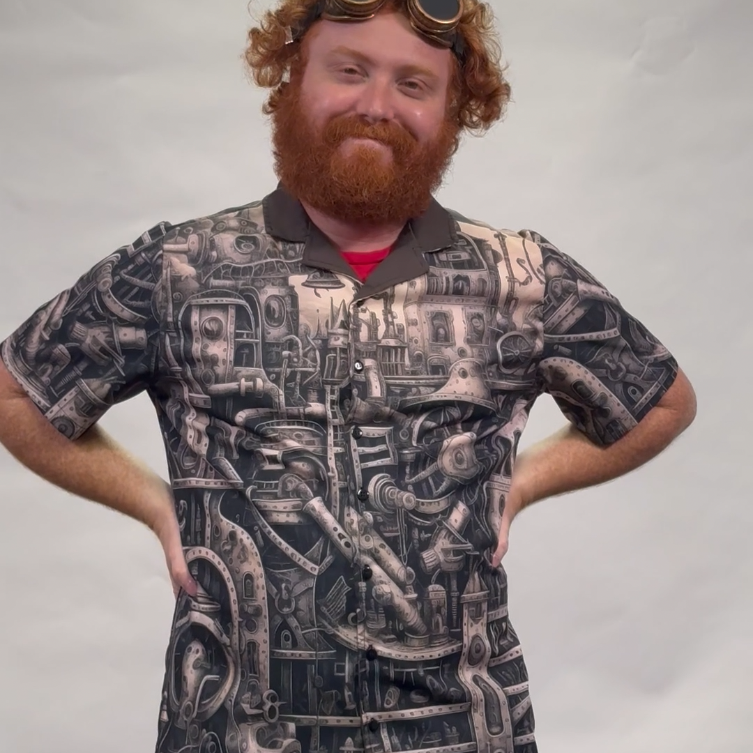 Steampunk City Men's Hawaiian Shirt