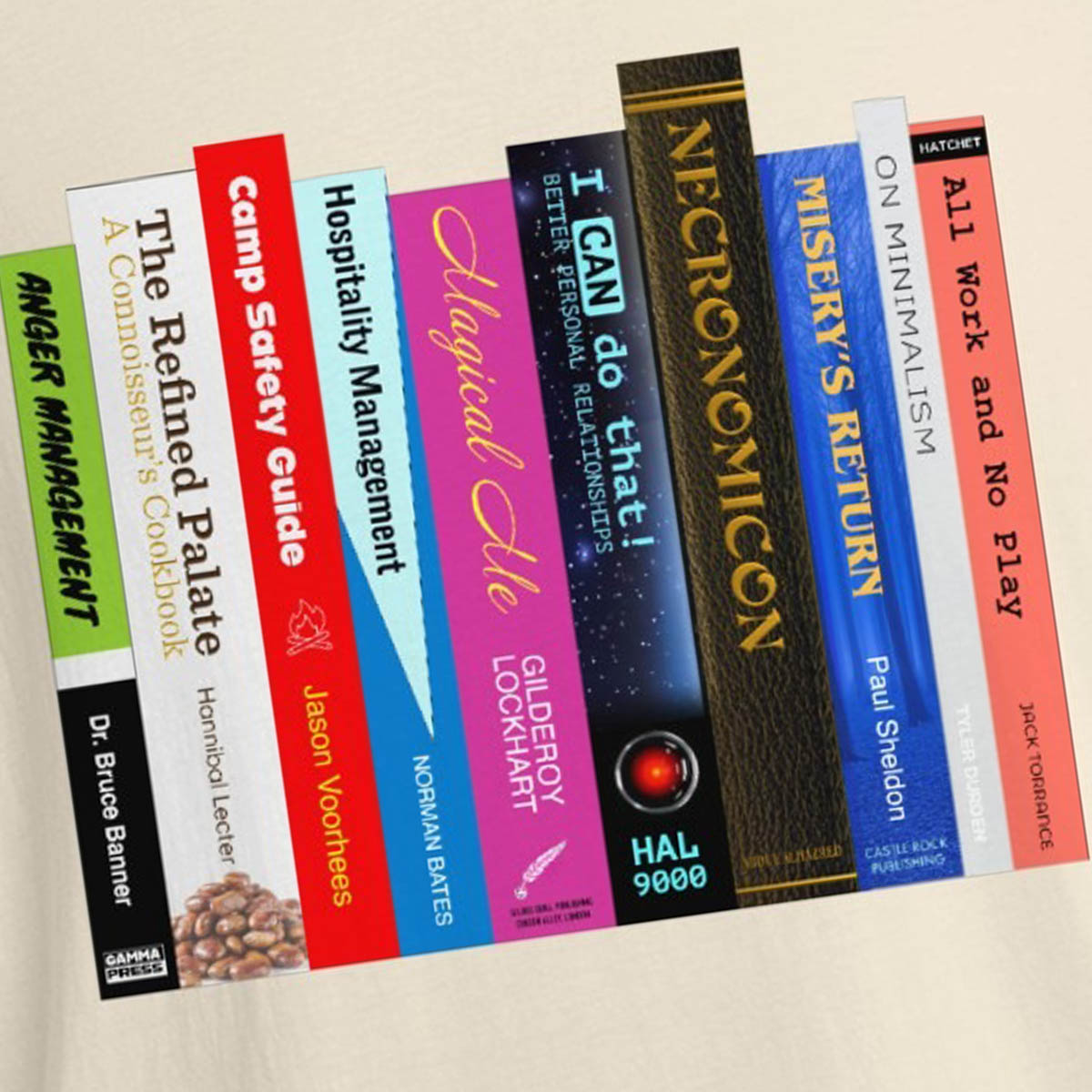 Fictional Books T-Shirt | Dark Humor Literary Parody Pop Culture Tee