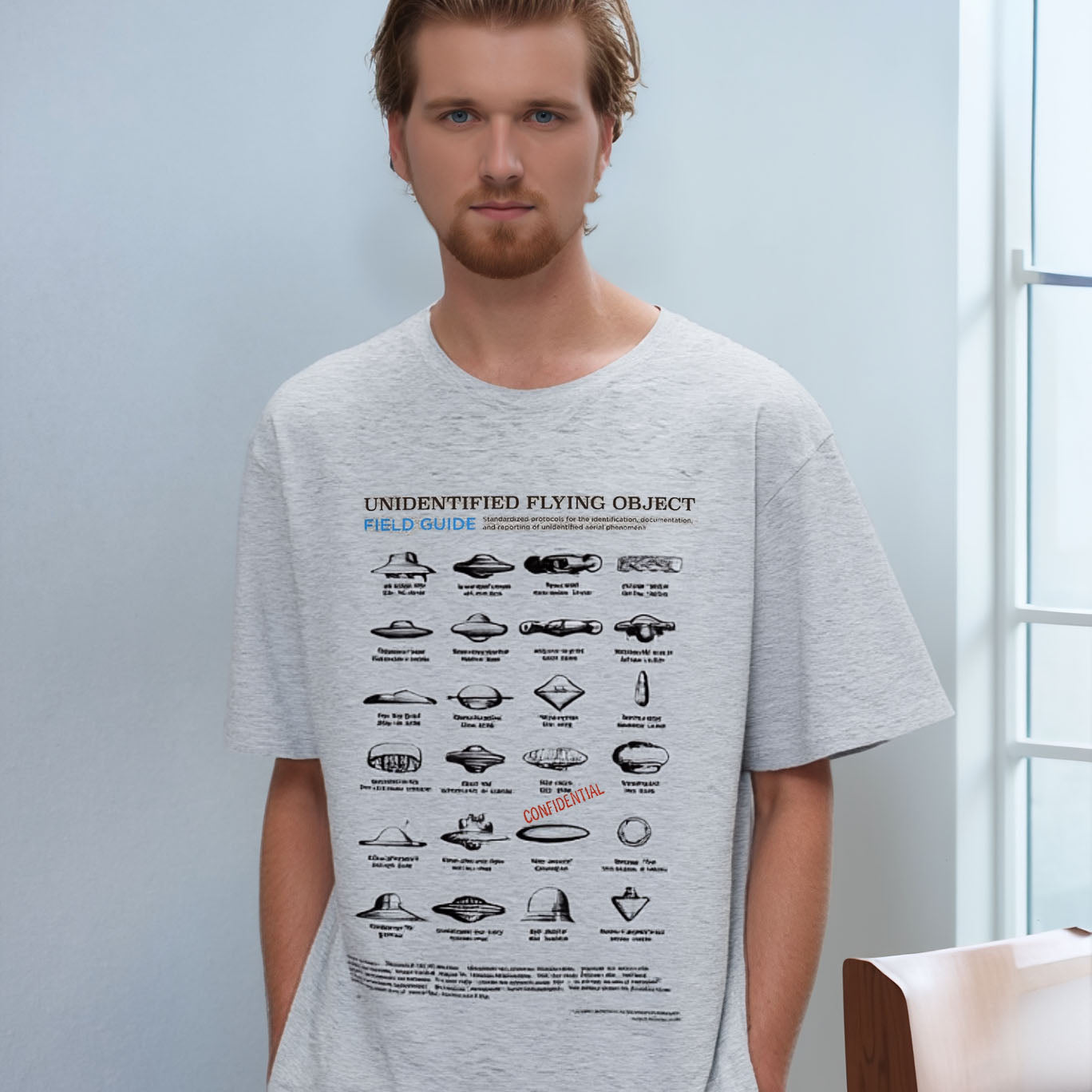 UFO Field Guide T-Shirt | Unidentified Flying Object Classification Chart | UAP Conspiracy Theory Tee