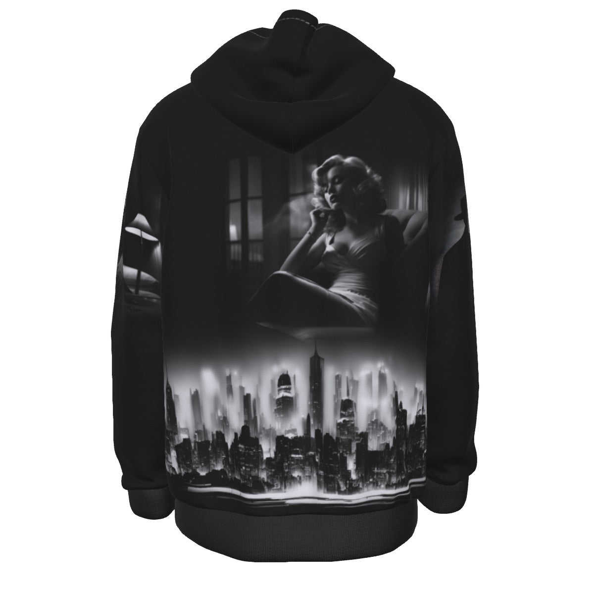 Film Noir Men's Size Warm Pullover Hoodie