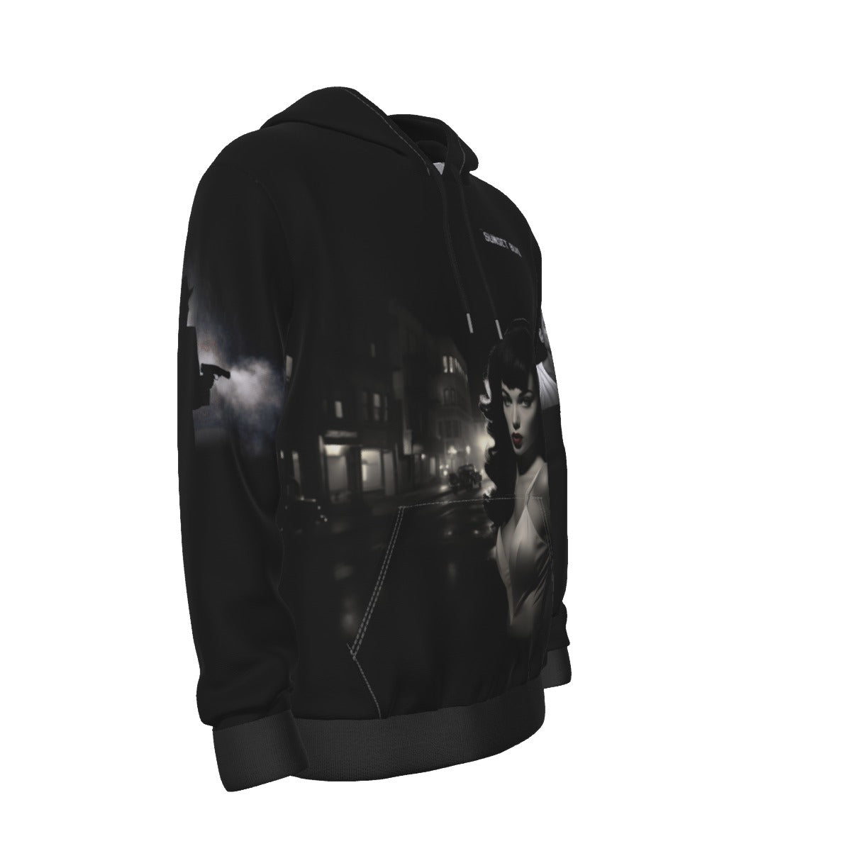 Film Noir Men's Size Warm Pullover Hoodie