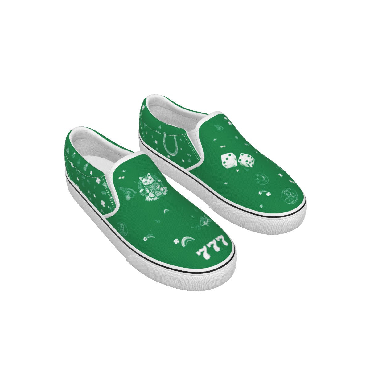 Lucky Shoes | Men's Green Slip On Sneakers