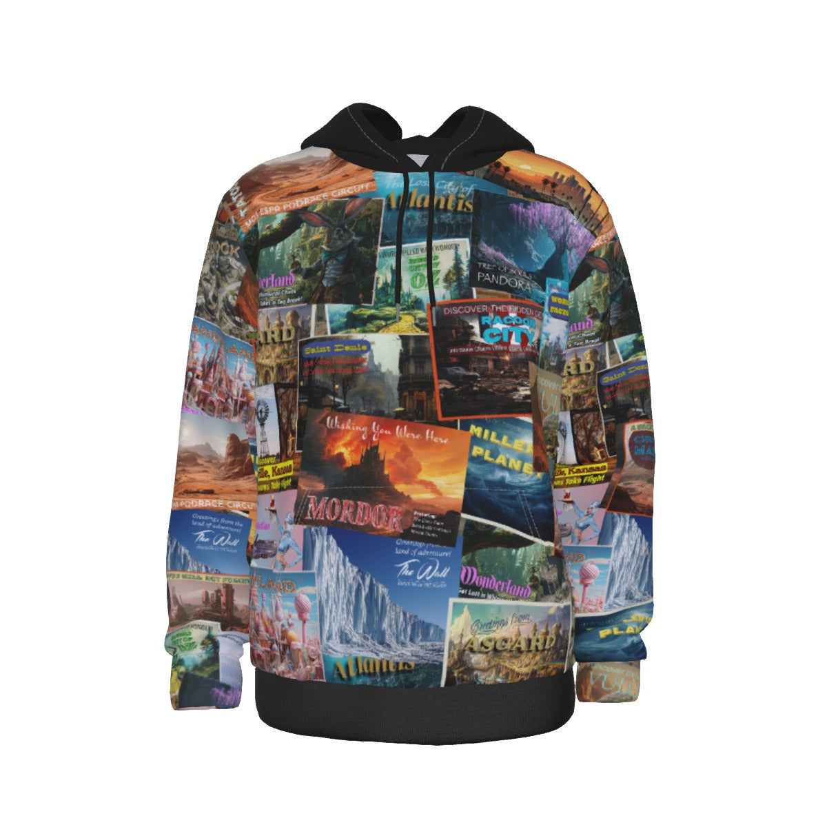 Fantastic Postcards | Men's Thick Pullover Hoodie