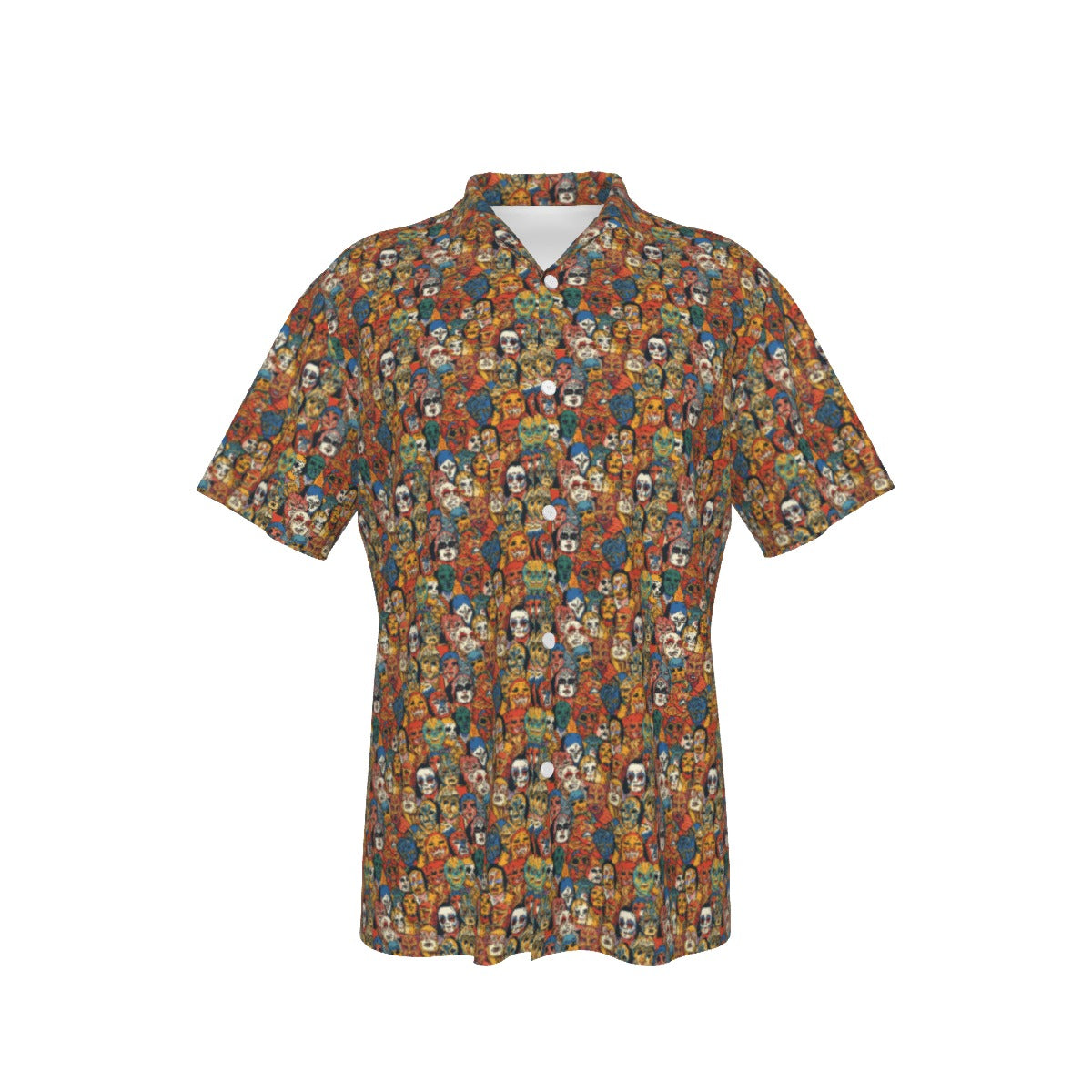 Lucha Libre Men's Hawaiian Shirt with masked wrestlers