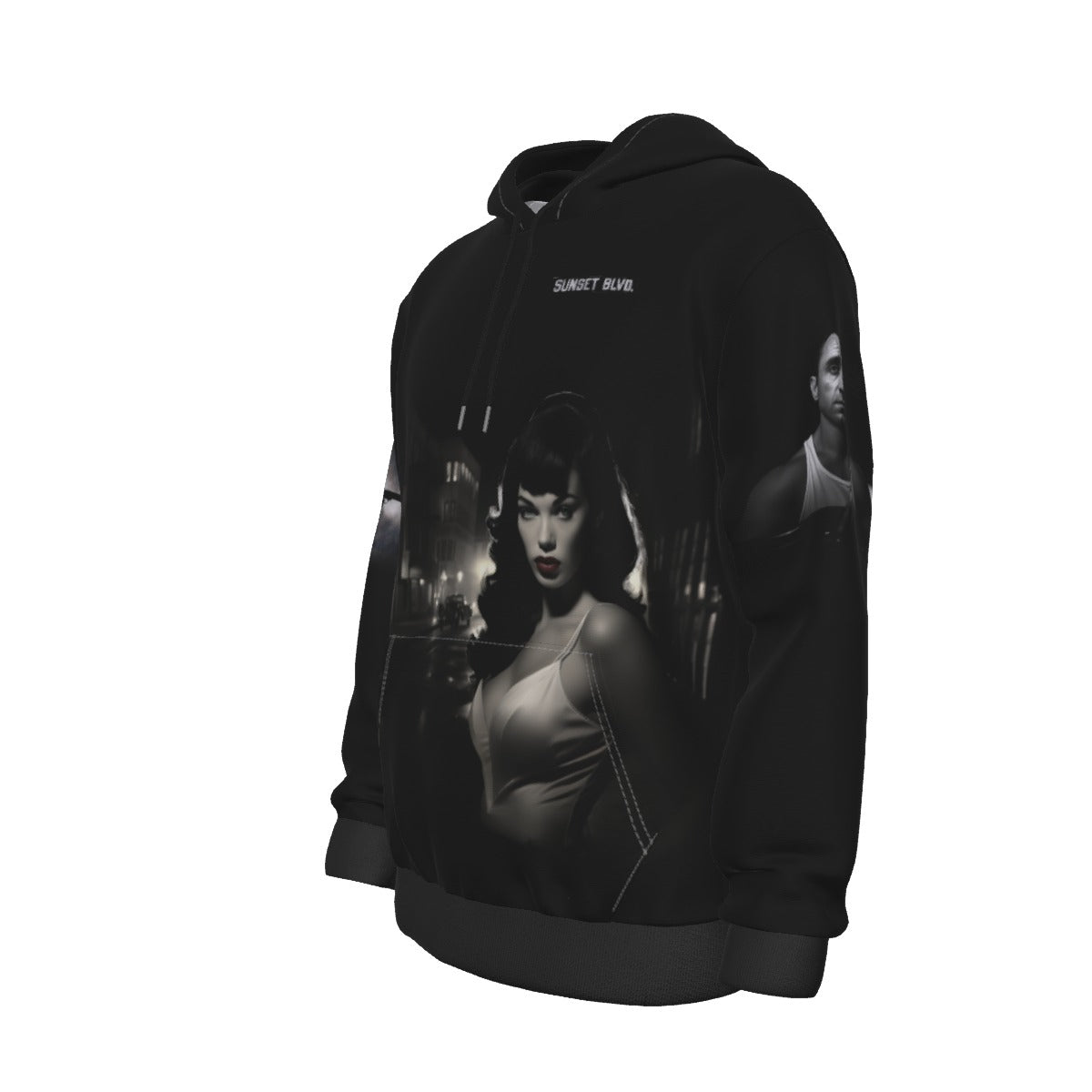 Film Noir Men's Size Warm Pullover Hoodie