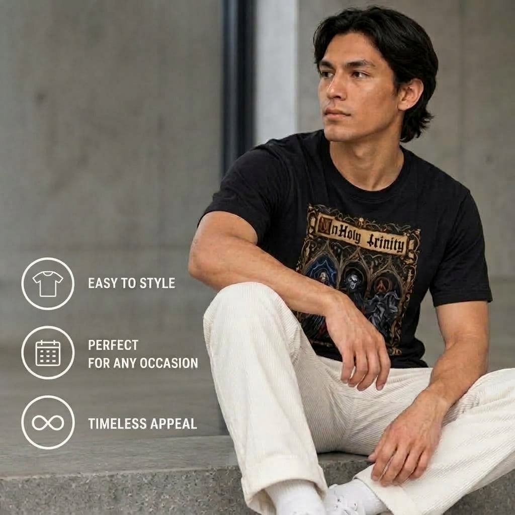 UnHoly Trinity T-Shirt | Dracula, Frankenstein & Headless Horseman Gothic Horror Tee