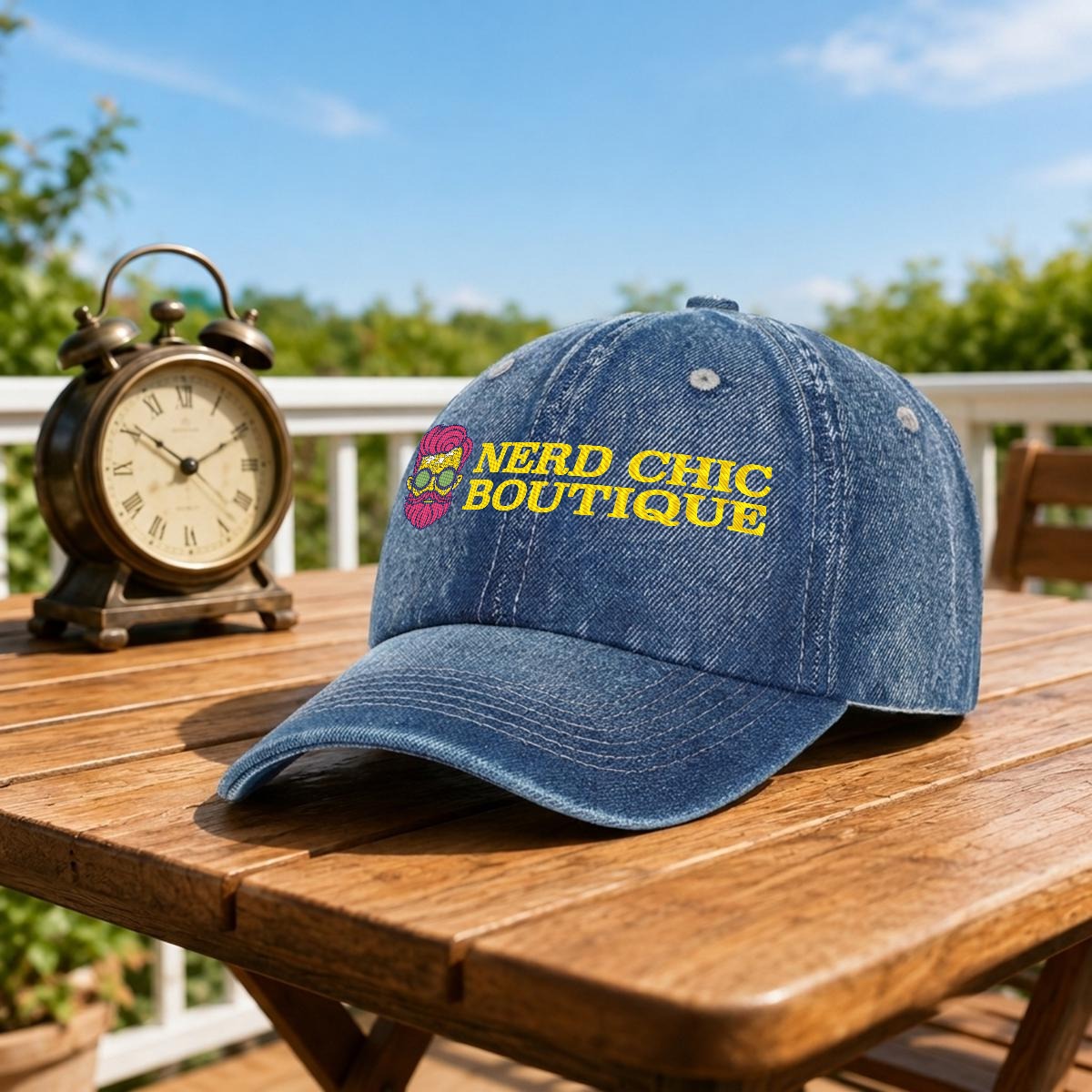 Nerd Chic Boutique Official Embroidered Denim Baseball Cap