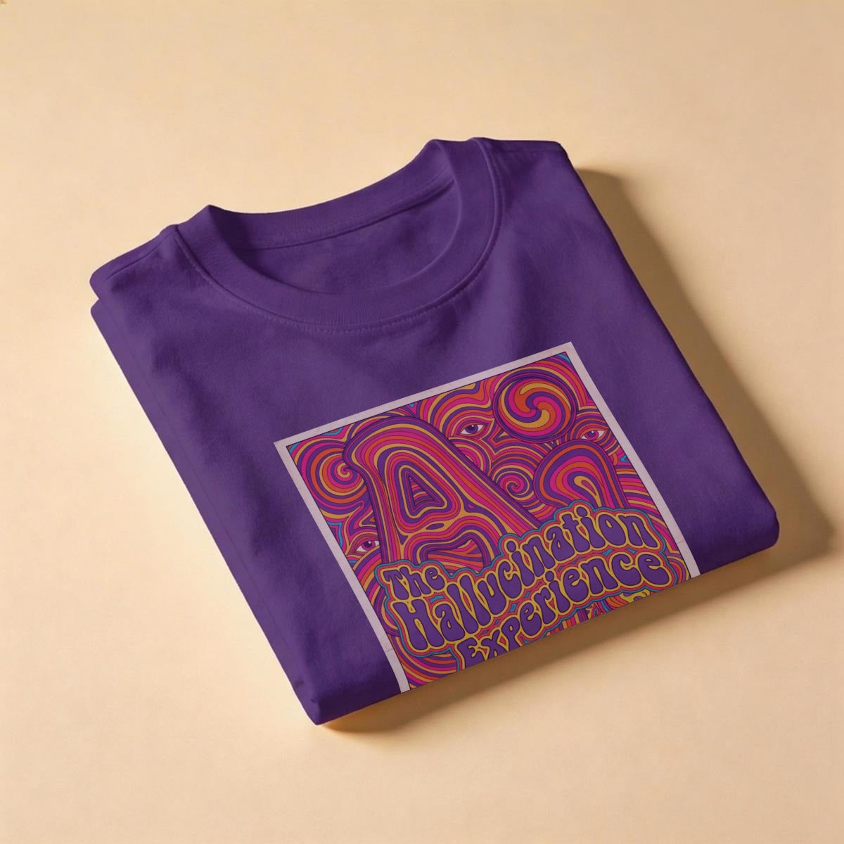 The Hallucination Experience T-Shirt | Funny AI Psychedelic 70s Concert Poster Tee