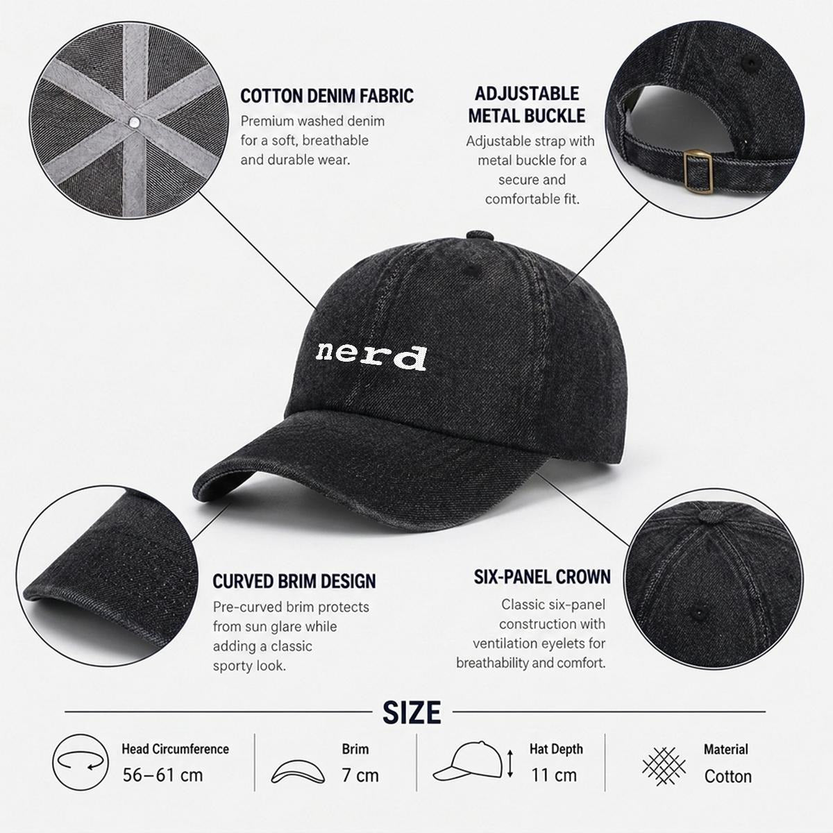 nerd Embroidered Baseball Cap