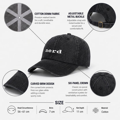 nerd Embroidered Baseball Cap