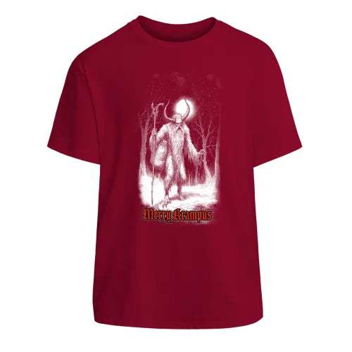 Merry Krampus Lightweight Cotton Tee | Festive Horror Fashion