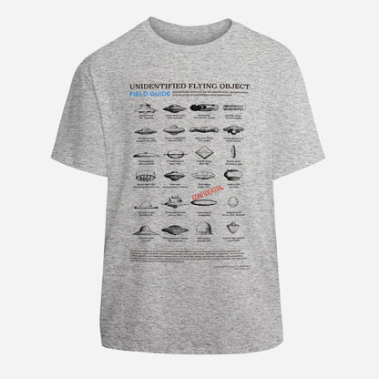 UFO Field Guide T-Shirt | Unidentified Flying Object Classification Chart | UAP Conspiracy Theory Tee