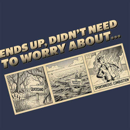 3 Things We Didn't Need to Worry About - Retro Childhood Fears Humor Shirt