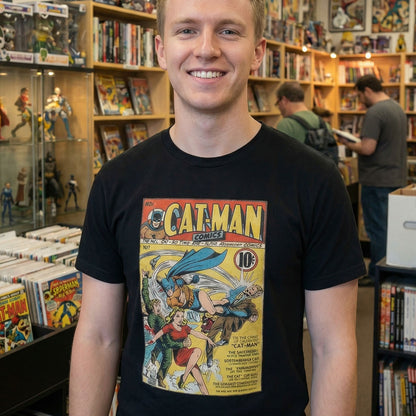 Cat-Man Comics #1 Cover T-Shirt | Golden Age Superhero | Vintage Comic Book Art