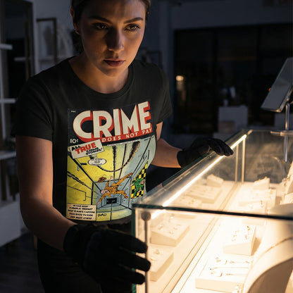 Crime Does Not Pay Golden Age Comic T-shirt - Vintage Noir Tee