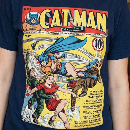 Cat-Man Comics #1 Cover T-Shirt | Golden Age Superhero | Vintage Comic Book Art