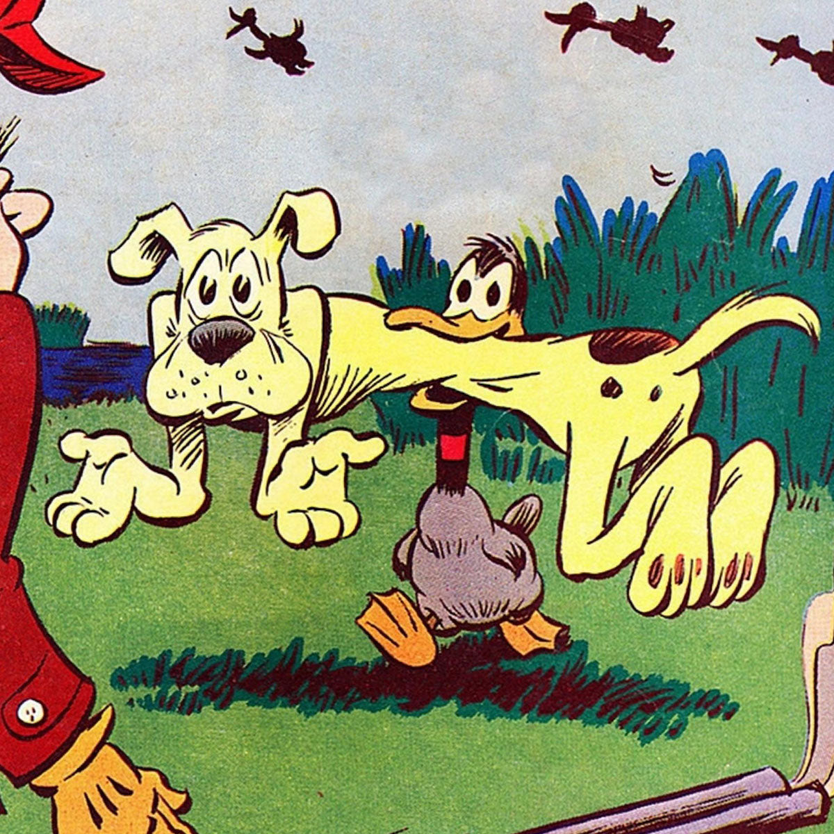 Vintage Dog Comic T-shirt - Retro Golden Age Hunting Humor Tee