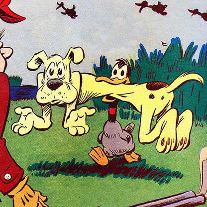 Vintage Dog Comic T-shirt - Retro Golden Age Hunting Humor Tee