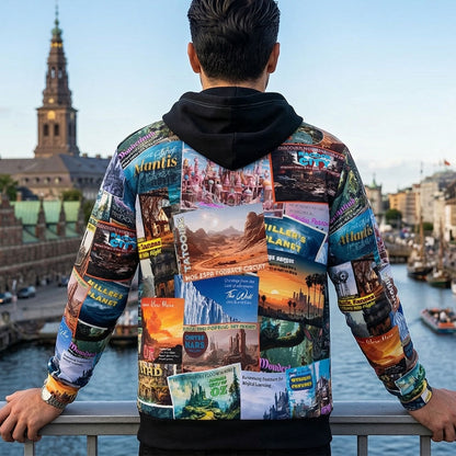 Fantastic Postcards | Men's Thick Pullover Hoodie