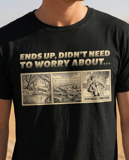 3 Things We Didn't Need to Worry About - Retro Childhood Fears Humor Shirt