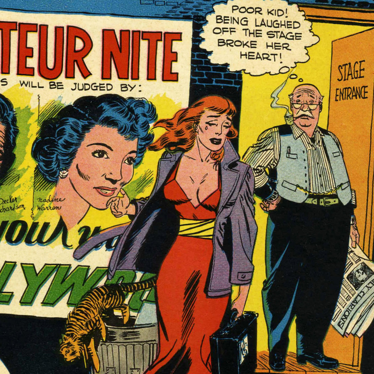 Hollywood Confessions Golden Age Comic T-shirt - Joe Kubert Vintage Tee