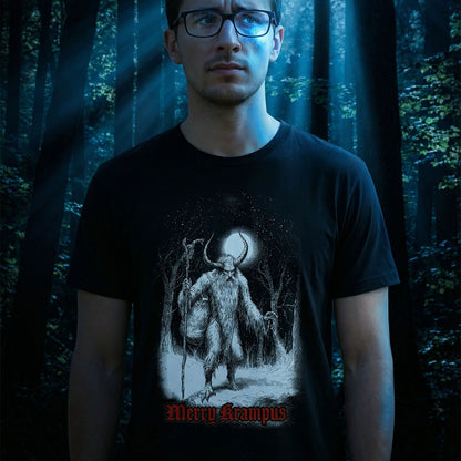 Merry Krampus Lightweight Cotton Tee | Festive Horror Fashion