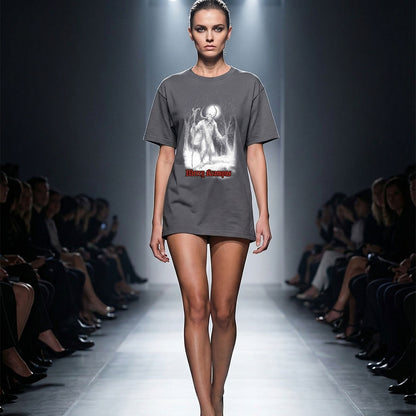 Merry Krampus Lightweight Cotton Tee | Festive Horror Fashion