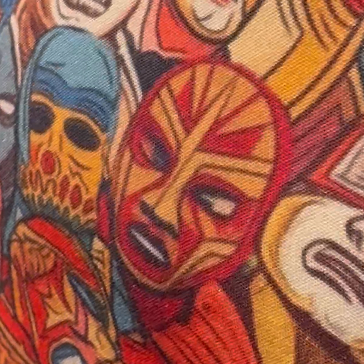 Lucha Libre Men's Hawaiian Shirt with masked wrestlers