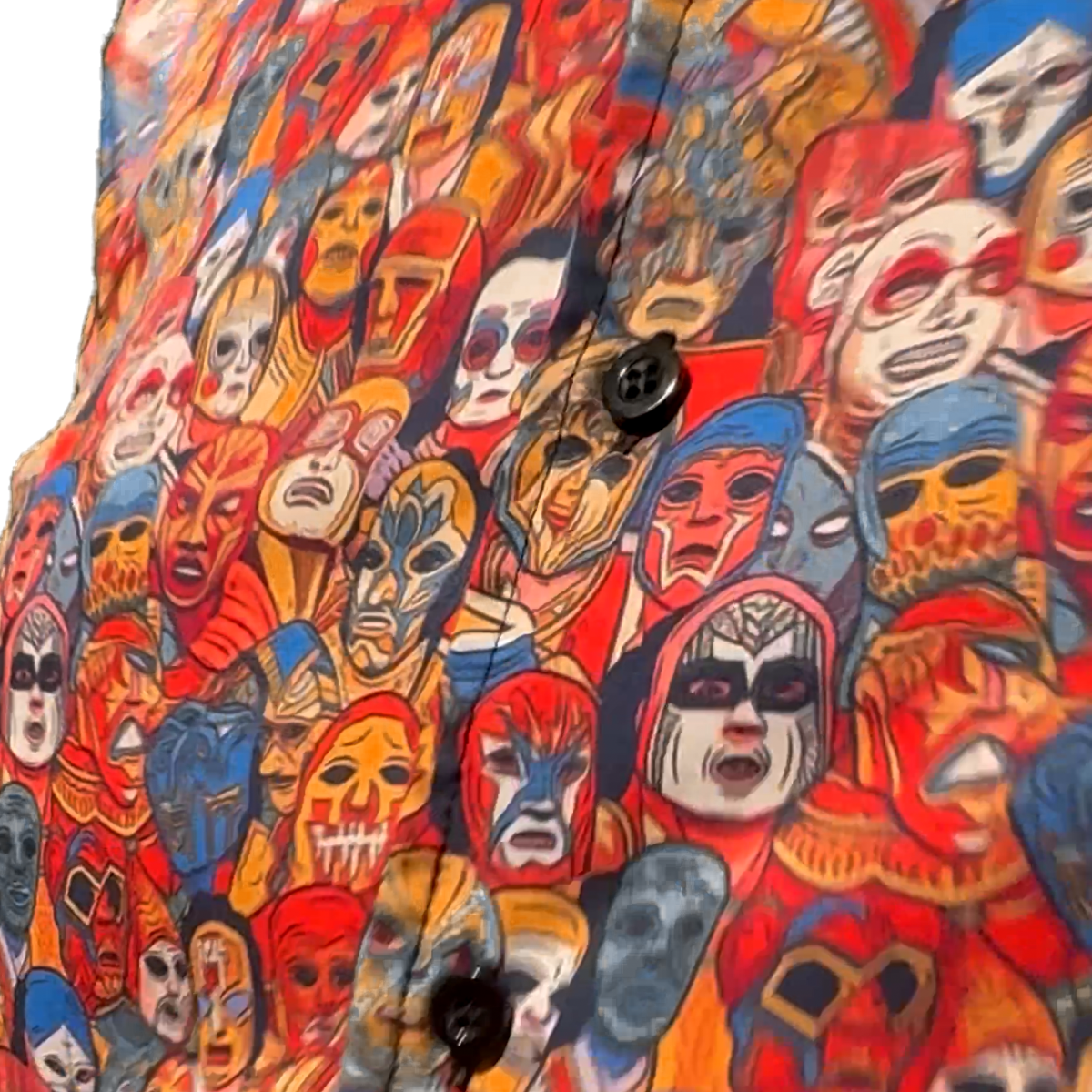 Lucha Libre Men's Hawaiian Shirt with masked wrestlers