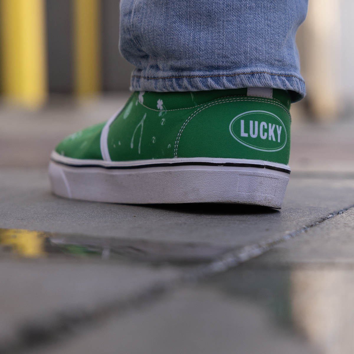 Lucky Shoes | Men's Green Slip On Sneakers