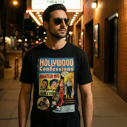 Hollywood Confessions Golden Age Comic T-shirt - Joe Kubert Vintage Tee