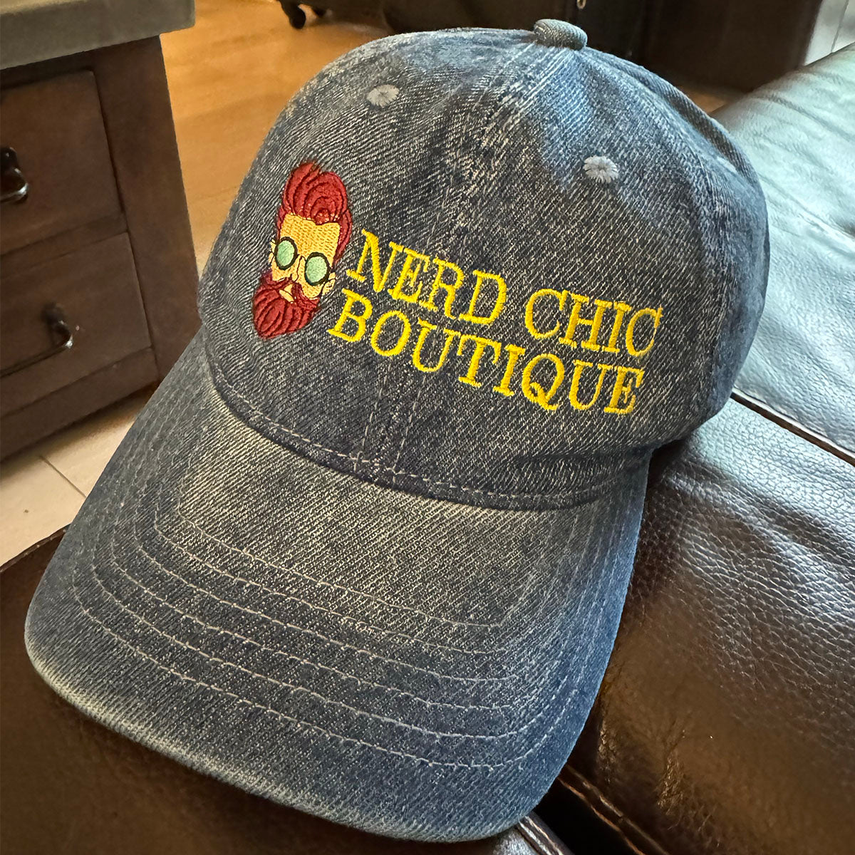 Nerd Chic Boutique Official Embroidered Denim Baseball Cap