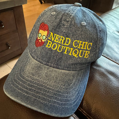 Nerd Chic Boutique Official Embroidered Denim Baseball Cap