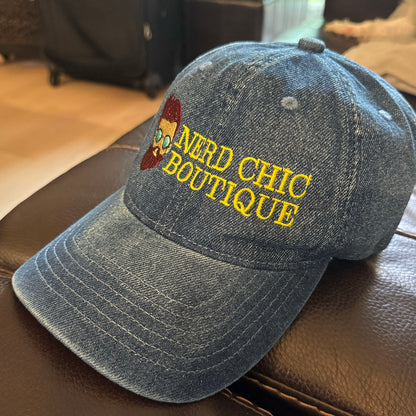 Nerd Chic Boutique Official Embroidered Denim Baseball Cap