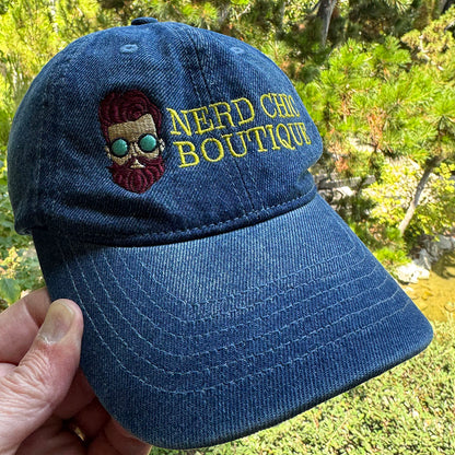 Nerd Chic Boutique Official Embroidered Denim Baseball Cap