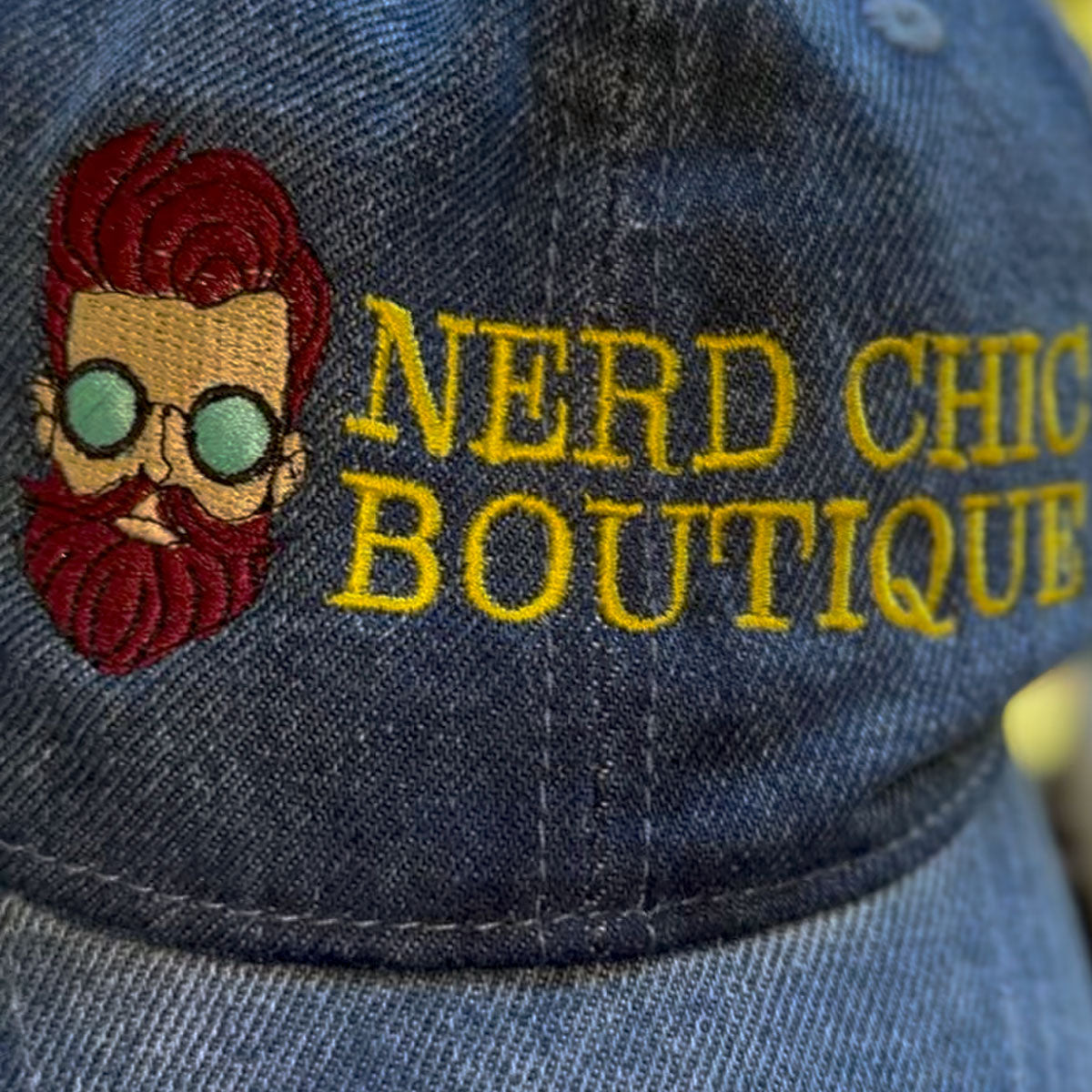 Nerd Chic Boutique Official Embroidered Denim Baseball Cap