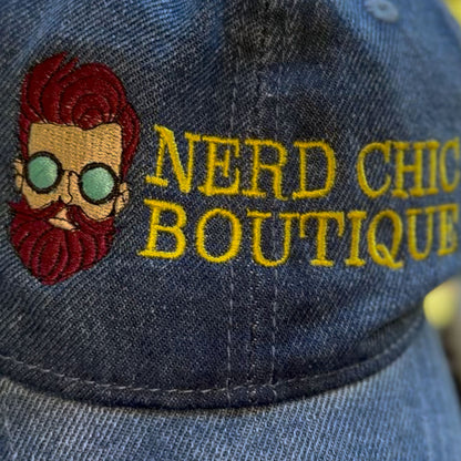 Nerd Chic Boutique Official Embroidered Denim Baseball Cap